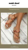 Sandalias de cuña bohemias con cuentas de madera y diamantes de imitación, cómodas y de talla grande para mujer, nueva moda 2025 - details 26