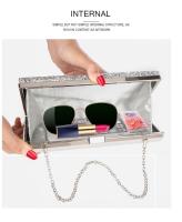 Bolso de mano de noche para mujer, cartera de mano con lentejuelas de diamante para boda, bolso de mano para fiesta, banquete, negro, dorado y plateado, bolso de hombro de dos cadenas - details 9