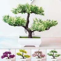 Bonsái de plantas artificiales, árbol pequeño, maceta, plantas falsas, flores, adornos en maceta para el hogar, mesa, Hotel, jardín, decoración de oficina - details 6