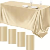 Mantel de Satén Rectangular Gris Ideal para Bodas, Navidad, Fiesta de Cumpleaños, Banquete - details 3
