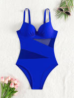 Bañador de una pieza con realce para mujer, traje de baño liso, Monokini Sexy con tirantes, ropa de playa para verano, 2024 - details 9