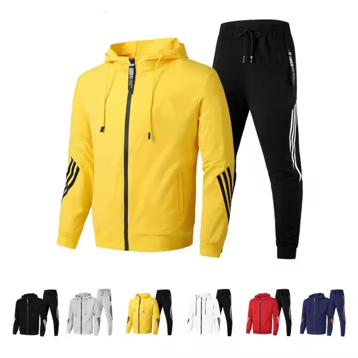 Traje Deportivo Casual Chaqueta con Cremallera y Pantalones de Sudor Cómodo y Delgado - 1