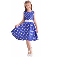 Vestido retro para niña, vestido vintage de princesa de verano sin mangas con lunares de algodón ligero y romántico floral de los años 50 para fiesta y boda Daliy - details 18