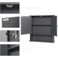 Cocina Mueble Suspendido Espejo Mueble Pared baño Espejo Estante Mueble Joyero Mara 56 x 58 x 13 cm Gris - details 4