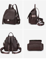 Mochila de cuero genuino para mujer, bolso de moda, bolsas de viaje antirrobo, estilo urbano, plegable, de cuero suave, bolso trasero vintage, bolsas impermeables, estilo punk, personalidad callejera - details 22