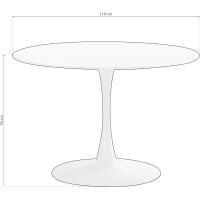 Mesa Redonda de Lujo Blanco Perfecta para Comedor, Sala de Estar, Cocina Acabado en Lacado - details 2