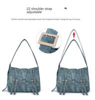 Bolsa de motocicleta de mezclilla azul resistente al desgaste impermeable con diseño de borla y cuerda - details 14