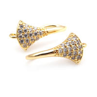 Ganchos de Pendientes de Brasso Dorado 18K con Zirconia Accesorios de Joyería DIY de Alta Calidad para Mujeres - details 13