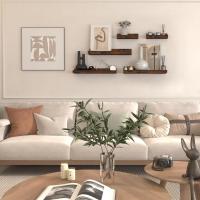 Estantería de Madera de 90cm Baldos Negro para Baño, Entrada, Cocina, Salón-Juego de 5 con Distintos Tamaños - details 5