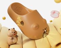 Marmota con dientes de ciervo zapatillas frescas de las mujeres de verano de fondo grueso aumento de altura casa antideslizante pareja Baotou zapatillas hombres - details 6