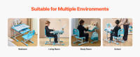 SucceBuy Juego de escritorio y silla de estudio ajustable para niños con lámpara, escritorio y silla ajustables en altura para niños, 0-40 ° Inclinación de escritorio - details 5