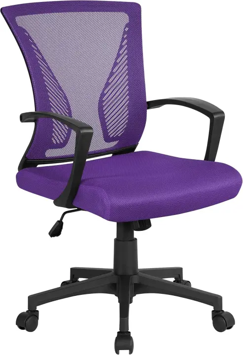 Silla de Oficina Regulable en Altura Multicolor de Malla con Función de Mecedora - 1