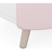 Blanco Mate/Gris/Rosa, 44,4 x 38,8 x 33,7 cm, Mesita de Noche Infantil Rosa Gris - details 5