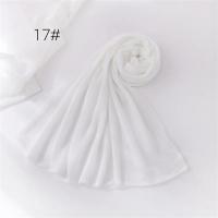 18 colores liso suave fino poliéster Hijabs mujeres largo musulmán chal bufanda turbante envolturas para la cabeza señora islámico 170*70Cm - details 26
