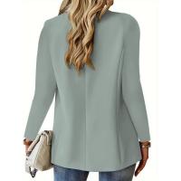 Moda Otoño Cárdigan Blazer de Manga Larga de Color Sólido para Mujeres - details 2