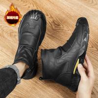 Resistente al desgaste para otoño e invierno, botas de ante negras antideslizantes, zapatos nuevos para hombre, botas cómodas de cuero de caña media - details 12