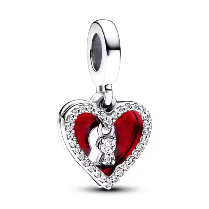 Colgante de Corazón Rojo de Plata de Ley 925 Nuevo Diseño de Verano Adecuado para Joyería - 1