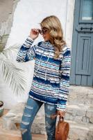 Nuevo en sudaderas con capucha de rayas de colores, sudaderas gruesas con capucha para mujer, Top informal holgado de manga larga para mujer - details 20