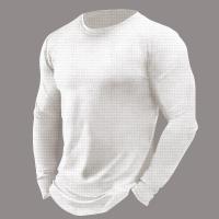 Camiseta deportiva informal de manga larga con cuello redondo para hombre, adecuada para fiestas - details 3