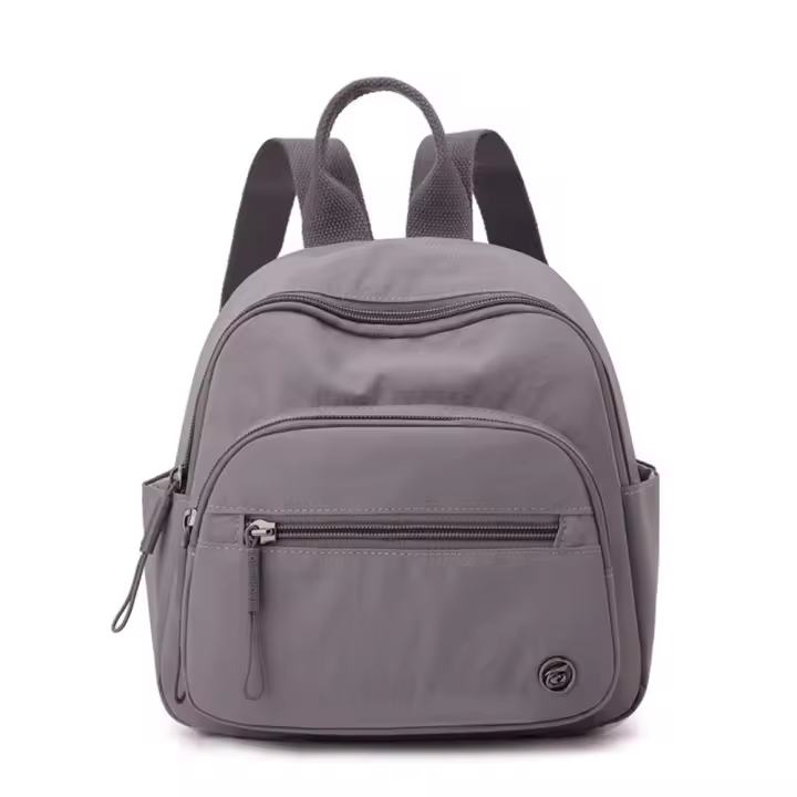 Mochila portátil de nailon para mujer, mochila informal ligera con múltiples bolsillos de Color sólido, impermeable, a la moda - 1