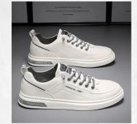Zapatos informales versátiles para hombre, botas bajas planas, transpirables, color blanco, Otoño, 2025 - details 3