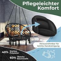 Silla Colgante con Cojín - Sillón Colgante Chill para Adultos y Niños Hamaca hasta 150 kg Asiento Colgante Suspensión Interior y Exterior Sala de Estar y Jardín Terraza, Beige - details 18