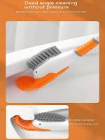 Cepillo De Inodoro De Pico De Pato Con Mango Largo Cepillo De Limpieza De Piso Para Baño Cepillo De Toalla Suave Montado En La Pared Set De Limpieza Del Baño - details 1