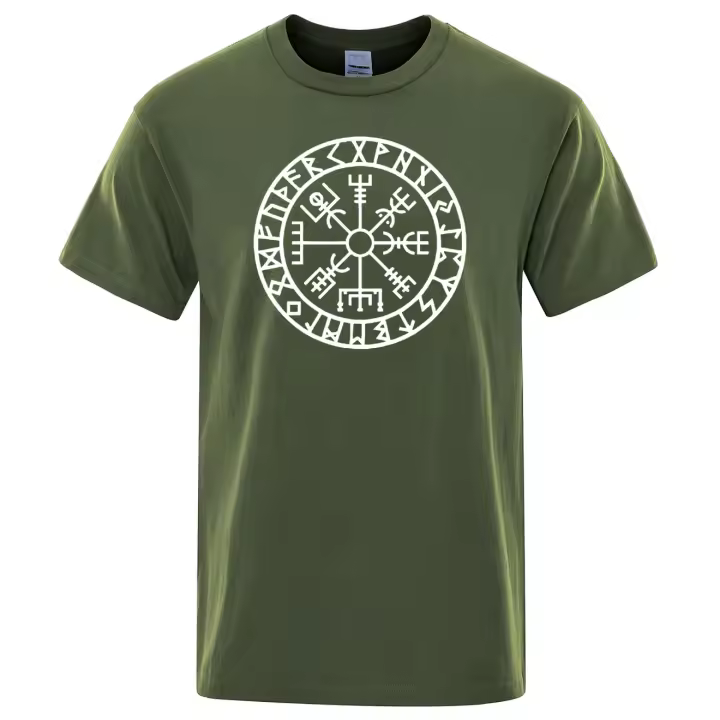 Camiseta de Vikingos Odin Guerrero Legendario para Hombre, Top de Algodón Puro, Manga Corta, Cuello Redondo, Verano, Novedad - 1