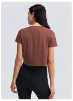 Blusa holgada sin costuras para mujer, Top corto de manga corta para Yoga, correr, Fitness, gimnasio, secado rápido - details 6