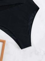 TRE de malla con contraste de borde con volantes, bañador de baño de una pieza para mujer 2025, ropa deportiva de playa - details 6
