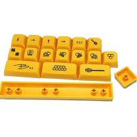 Teclas de teclado mecánico Honey Milk, 17 piezas, XDA, perfil de tinte, Sub Bee, cubierta para Cherry MX GK61 64 84 96 P9JB - details 6