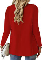 Chaqueta de traje pequeña de manga larga para mujer, Color sólido, otoño - details 5