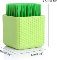 Cepillo para zapatos, cepillo de silicona para ropa, cepillo de cerdas suaves para limpieza y fregado de zapatos (blanco) - details 0