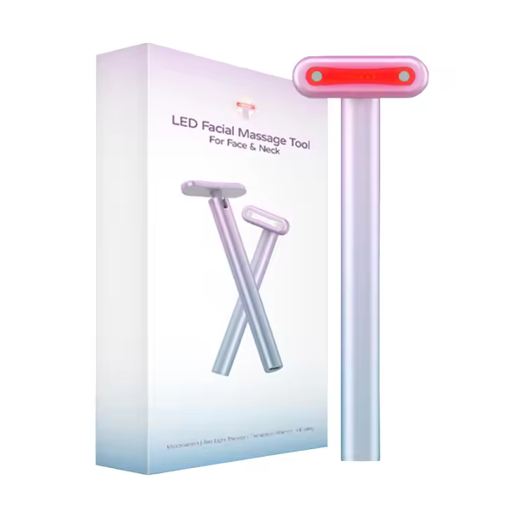 Masajeador de Belleza Facial EMS Estimulación de Corriente Micro Luz Roja LED - 1
