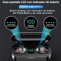 Auriculares Bluetooth inalámbricos con micrófono y estuche de carga, auriculares Bluetooth, auriculares táctiles, estéreo de alta fidelidad, deportivos, resistentes al agua, con micrófono, auriculares inalámbricos - details 0