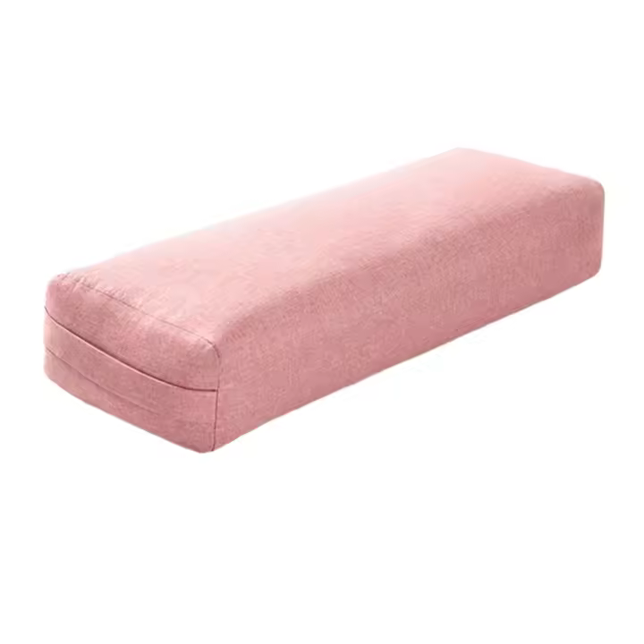 Almohada de Yoga suave y lavable, poliéster, Rectangular, portátil, refuerzo para dormir, suministros de Fitness, Rosa - 1