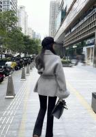 Chaqueta de Abrigo de Lana Doble Cara de Alta Gama Mango de Piel de Zorro Desmontable - details 13