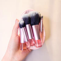 Maquillaje cepillo 10pcs mini set cristal manija portátil de viaje polvo suelto maquillaje rubor cepillo - details 2