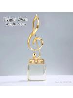 Trofeo de cristal con notación musical personalizada, medalla con letras, excelente cantante, discurso, competencia, premio, oro, plata, cobre, 1 unidad - details 0