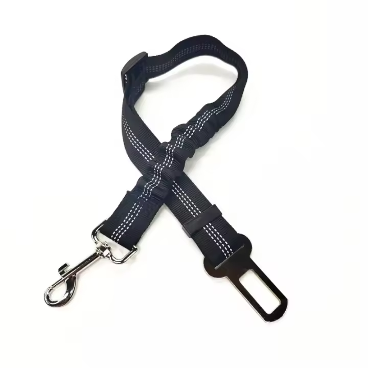 Cinturón de seguridad ajustable para perro y gato, arnés con Clip de plomo, palanca de seguridad de tracción, accesorios para - 1