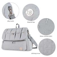 Mochila para mamá bordada acolchada impermeable para pañales, bolso de hombro grande para mujer con cambiador - details 1