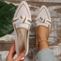 Zapatos planos de mujer 2024 tejidos nuevos, transpirables, cómodos zapatos de Color sólido, mocasines informales con punta estrecha para caminar, zapatillas de deporte para mujer - details 3