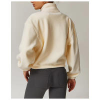 Chaqueta de lana Chaqueta con cremallera para mujer Chaqueta informal suave y cómoda de invierno suave y cálida Ropa para exteriores con cuello alto - details 6