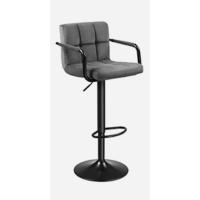 Taburete de Bar Juego de 2, Sillas de Bar Regulables en Altura en Piel Sintética, Taburete de cocina Giratorio en 360 °   con Respaldo y Reposapiés, Acero Cromado, Negro LJB64B - details 4