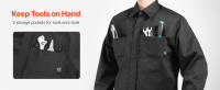 Chaqueta de soldadura resistente a las llamas SucceBuy - Talla M, 7 oz. FR Algodón, equipo de seguridad resistente al calor lavable a máquina con cuello - details 4
