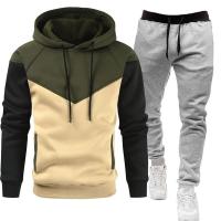 Sudadera deportiva informal para hombre, traje ajustado con costuras de Color de contraste, moda juvenil - details 2