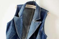 Chaleco de Denim para Mujer Top Casual Ropa de Primavera y Otoño Shorts sin Mangas - details 2