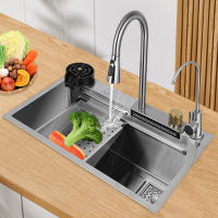 Fregadero De Cocina Con Grifo, Acero Inoxidable, Plata, Gran Capacidad, Resistencia A La Corrosión De 8 Pulgadas - details 0