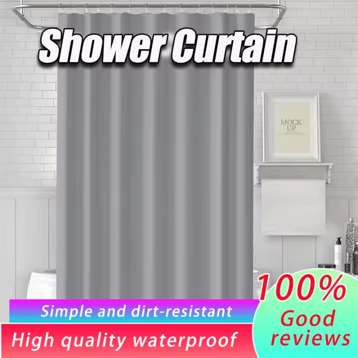 Cortina de ducha impermeable, tela de alta calidad, sin moho, cortinas de puerta de tamaño largo - 1