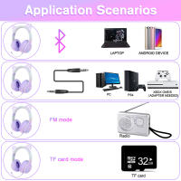 Auriculares Bluetooth Inalámbricos de Música con Luz LED de Color Degradado Auriculares para Juegos con Micrófono para Niños Regalos de Navidad Encantadores - details 12